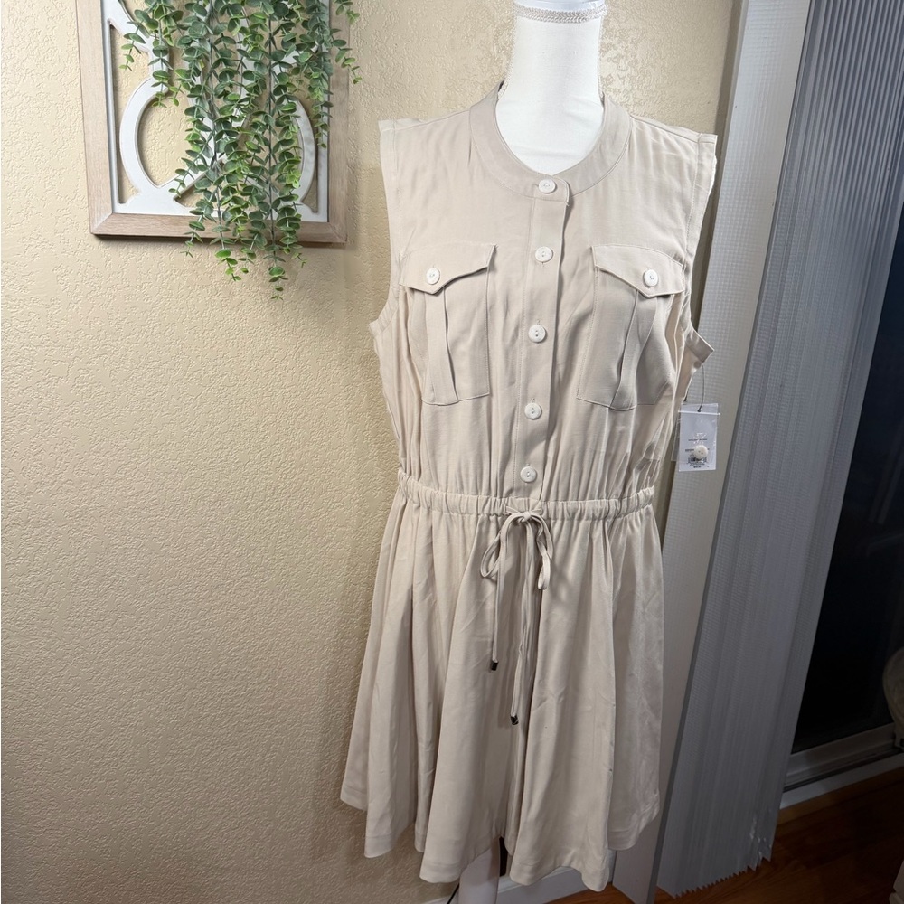 Nine West Cream Sleeveless Mini Dress